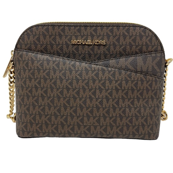 NEW Michael KORS Jet Set Medium Logo Dome Satchel Crossbody - Picture 15 of 15